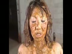 Japanese whore eating shit and going mad